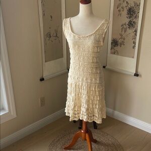 Studio M Cream Textured Mini Dress